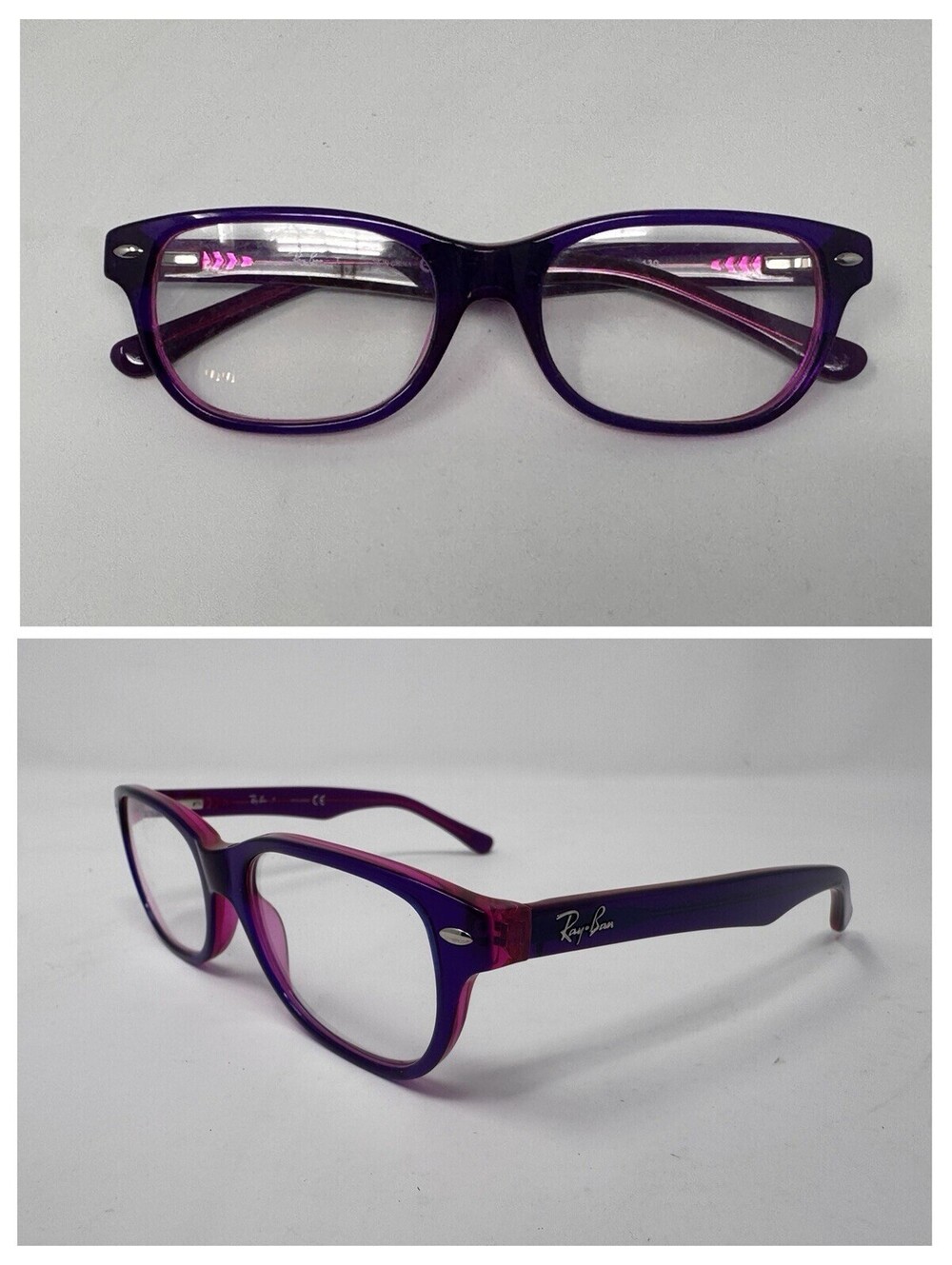 Ray-Ban RB1555 3666 Violet on Fuxia Fluo Kids Eyeglass Frames 48-16-130 A
